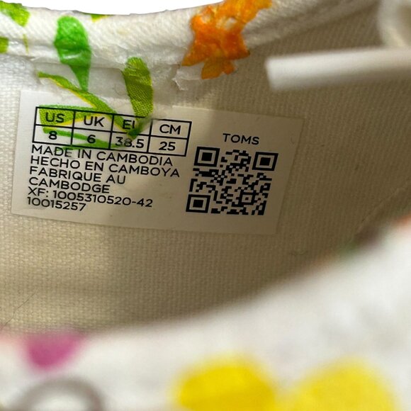 Floral Canvas Sneakers - Multicolor Toms 7.5 / 8 - Picture 7 of 9